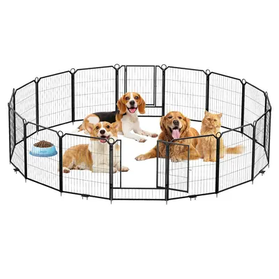 Garvee Dog Playpen Outdoor, 32 inch 16 Panels Dog Pen Indoor Heavy Duty Puppy Exercise Pen Metal Pet Fence for RV Camping/Yar...