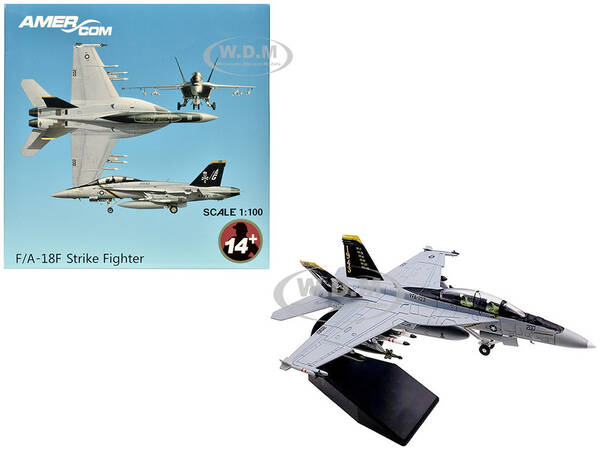 Boeing F/A-18F Super Hornet Fighter Aircraft VFA-103 Jolly Rogers, 75th Anniversary (2018) United States Navy 1/100 Diecast...