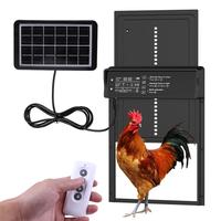 Solar Powered Automatic Timed Chicken Coop Door, Electric Intelligent Anti Pinch Sensing Chicken Coop Poultry Door, Farm Anim...