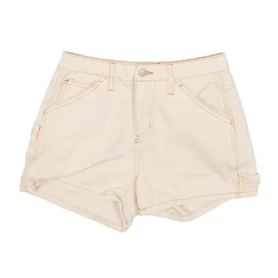 DICKIES Carpenter Workwear Denim Shorts Cream Regular Womens XXS W25
