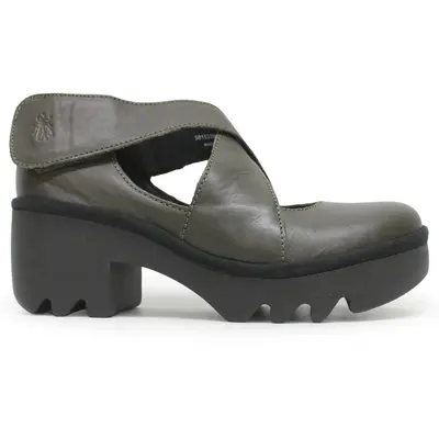 Fly London TOGO533FLY Dublin Leather Women's Heels Shoes - Military - Size:US 9-9.5 Women