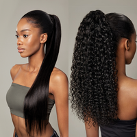 Frodio 100% Human Hair High-Density 10-Sec Ponytail Hairstyle Drawstring Ponytail Hair Extensions