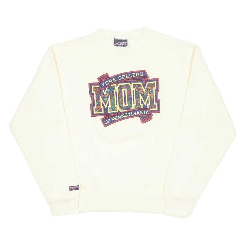 JANSPORT York College Of Pennsylvania MOM Mens Sweatshirt Yellow 90s USA L