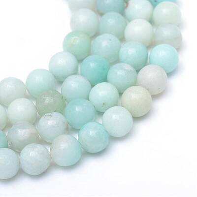 Round Natural Grade A Amazonite Bead Strands