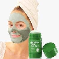Portable Comfort Green Tea Mask Stick, Face Moisturizing Oil Controlling Soothing Mask, Deep Cleansing Pore, Removing Blackh...