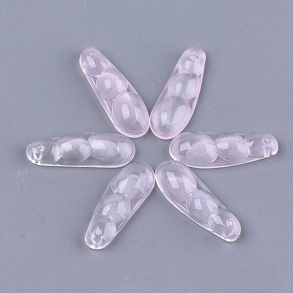 Transparent Spray Painted Glass Pendants