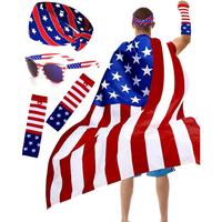 Patriotic American Flag Cape Costume 4th of July American Flag Patriotic Independence Day Halloween Party Accessories