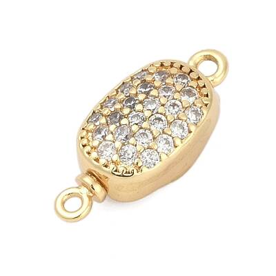 Brass Micro Pave Clear Cubic Zirconia Box Clasps
