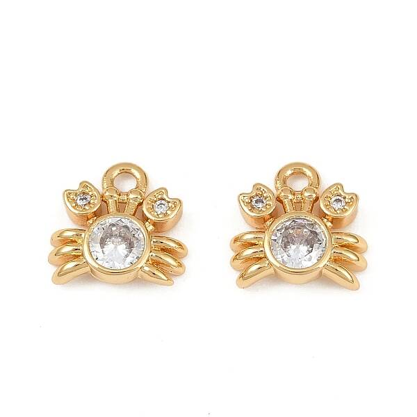 Ocean Theme Brass Micro Pave Cubic Zirconia Charms