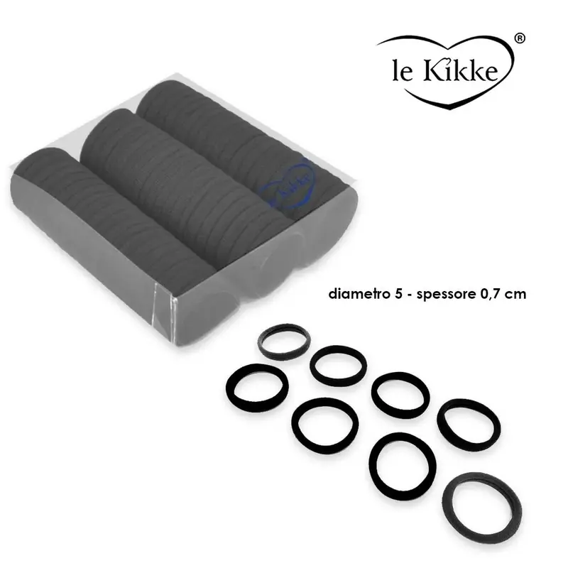Le kikke black elastic in box of 60 pieces