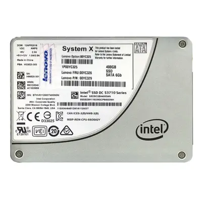 00YC326 Lenovo 400GB Multi-Level Cell SATA 6Gb/s Hot Swappable 2.5-Inch Solid State Drive