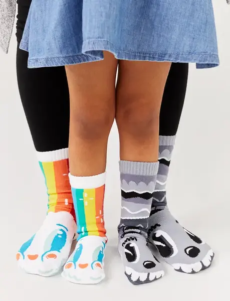 RAINBOWFACE & MR. GRAY MATCHY MISMATCHY SOCKS SET | 2nd Pair: ADULT SMALL | 1st Pair: ADULT SMALL