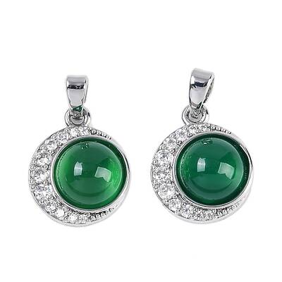 Natural Green Onyx Agate(Dyed & Heated) Pendants
