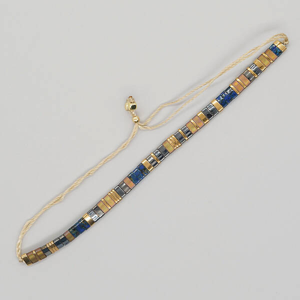 Vintage Ethnic Style Glass Tila Beaded Handmade Slider Bracelets for Women
