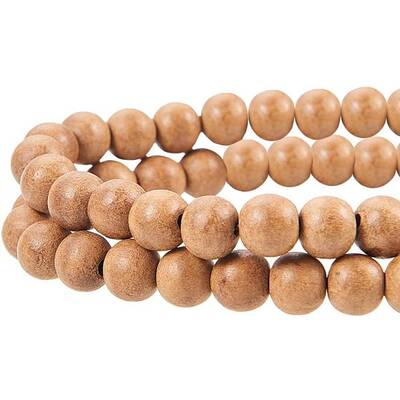 PH  About 100pcs 8mm Natural Round Polished Sandalwood Loose Beads for Jewelry Making DIY Handmade Craft