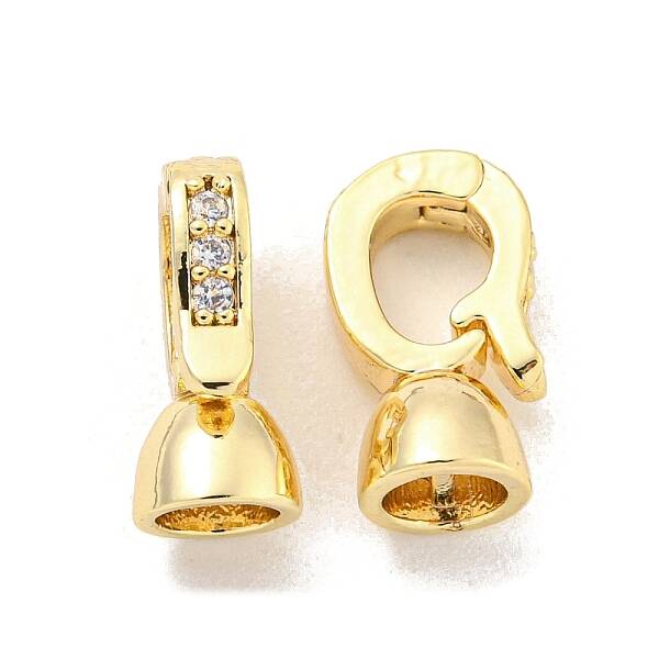 Brass Micro Pave CLear Cubic Zirconia Fold Over Clasps