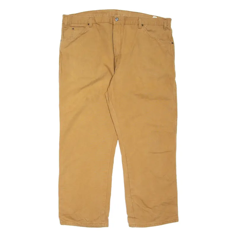 DICKIES Carpenter Cargo Mens Trousers Brown Relaxed Straight W44 L30