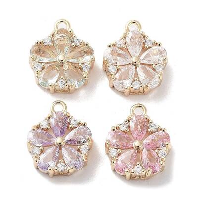 Brass Micro Pave Cubic Zirconia Charms