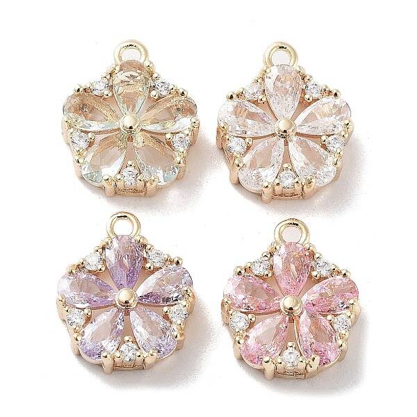 Brass Micro Pave Cubic Zirconia Charms
