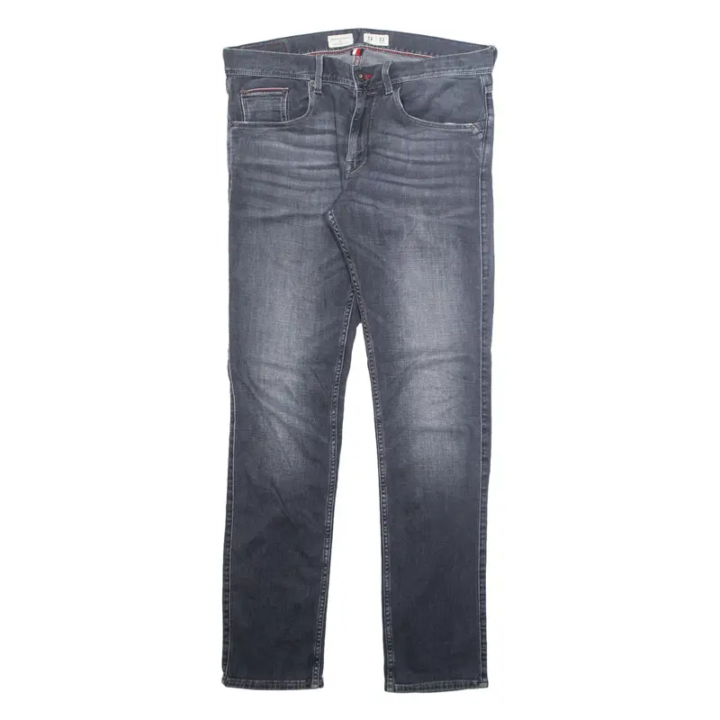 TOMMY HILFIGER Mens Jeans Grey Slim Straight Stone Wash W32 L32