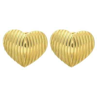 Ion Plating(IP) 304 Stainless Steel Heart Stud Earrings