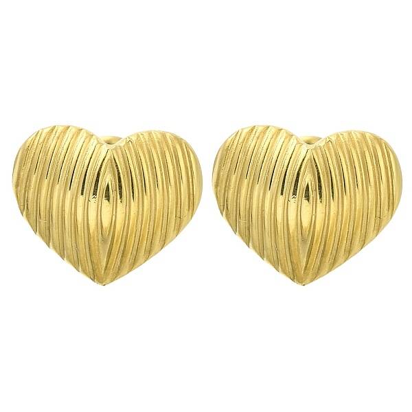 Ion Plating(IP) 304 Stainless Steel Heart Stud Earrings