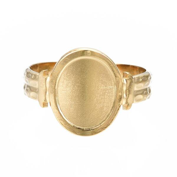 304 Stainless Steel Oval Open Cuff Ring