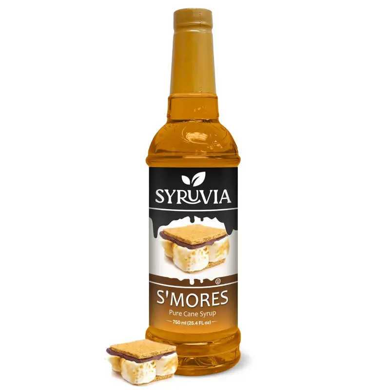 Syruvia S’mores Syrup for Coffee - 25.4 fl oz. Sweet Coffee Flavoring Syrup. Kosher and Gluten-Free. Perfect for Lattes, Sh...