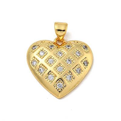 Brass Micro Pave Cubic Zirconia Pendants