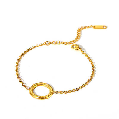 Vintage Stainless Steel Ring Link Chain Bracelets for Women