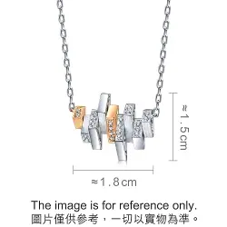 'M' 18K White & Red Gold Diamond Necklace