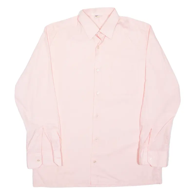 WOLKZANCA Plain Shirt Pink Long Sleeve Mens M