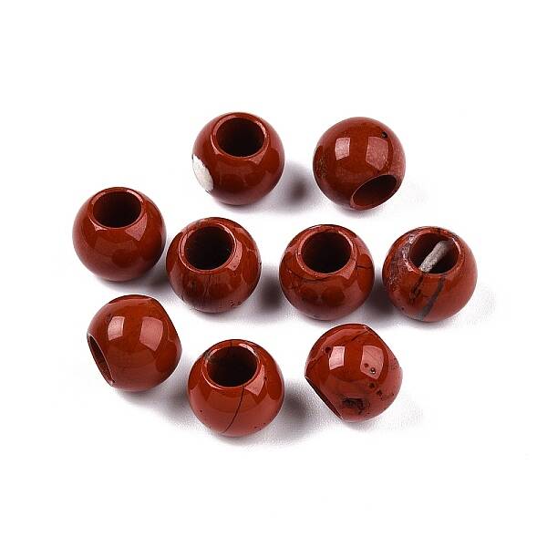 Natural Red Jasper European Beads