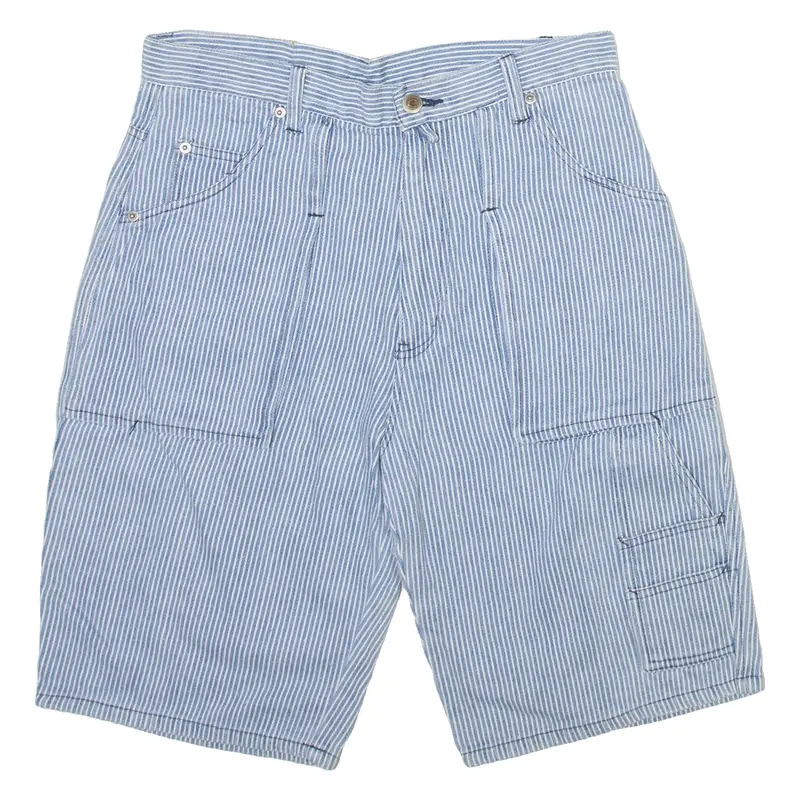 COLORADO Mens Casual Shorts Blue Relaxed Striped M W30