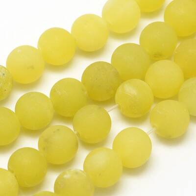 Natural Lemon Jade Round Beads Strands