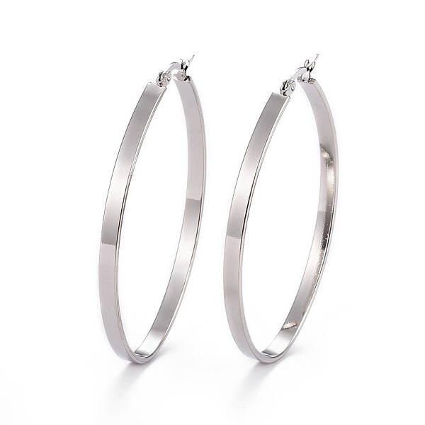 Non-Tarnish 304 Stainless Steel Hoop Earrings