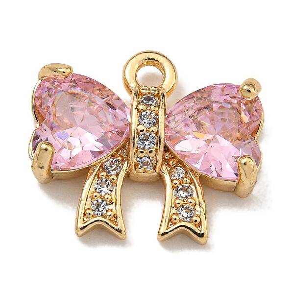 Brass Micro Pave Cubic Zirconia Charms
