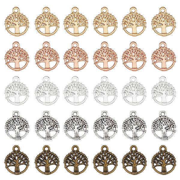 300Pcs 5 Colors Alloy Charms