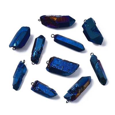 PVD Vacuum Plating Natural Quartz Crystal Pendants