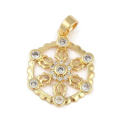 Brass Micro Pave Clear Cubic Zirconia Pendant