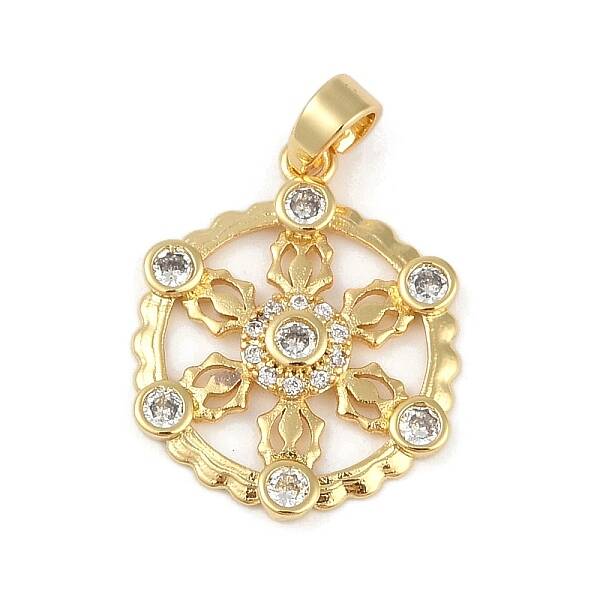 Brass Micro Pave Clear Cubic Zirconia Pendant