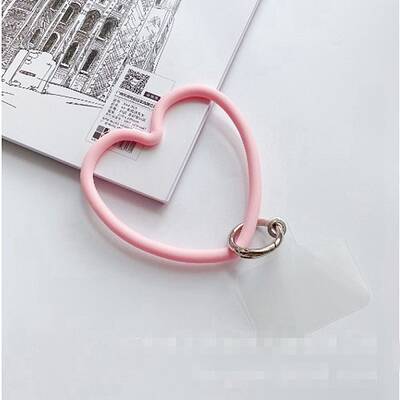 Silicone Love Heart Mobile Straps