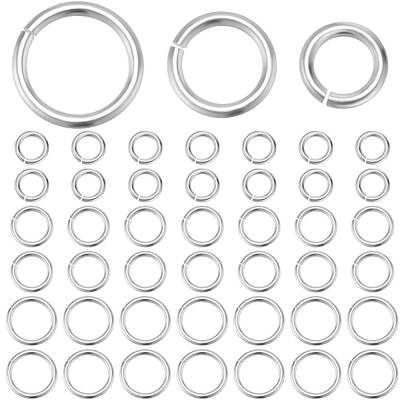 60Pcs 3 Styles 925 Sterling Silver Open Jump Rings