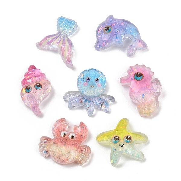 Ocean Series Transparent Resin  Cabochons