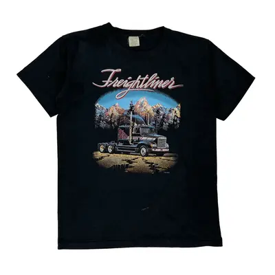 1980S Freightliner Single Stitch Graphic T-Shirt - Large Black Cotton