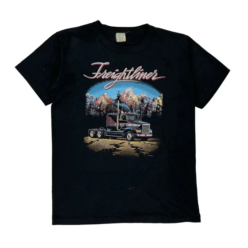 1980S Freightliner Single Stitch Graphic T-Shirt - Large Black Cotton