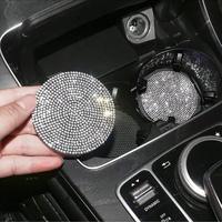 Rhinestone Decor Car Coasters, Universal Non-slip Car Cup Mat, Holder, Vehicle Interior Accessories for Women, Automotive Dec...