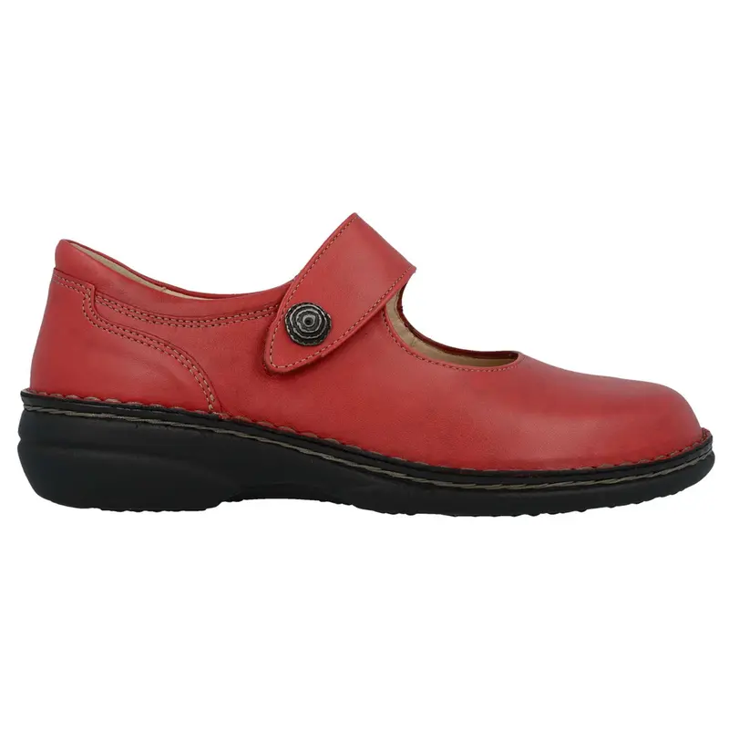 Finn Comfort Laval Leather Women's Hook and loop Shoes - Campari - Size:US 8 Women
