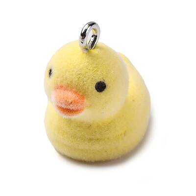 Flocky Resin Pendants