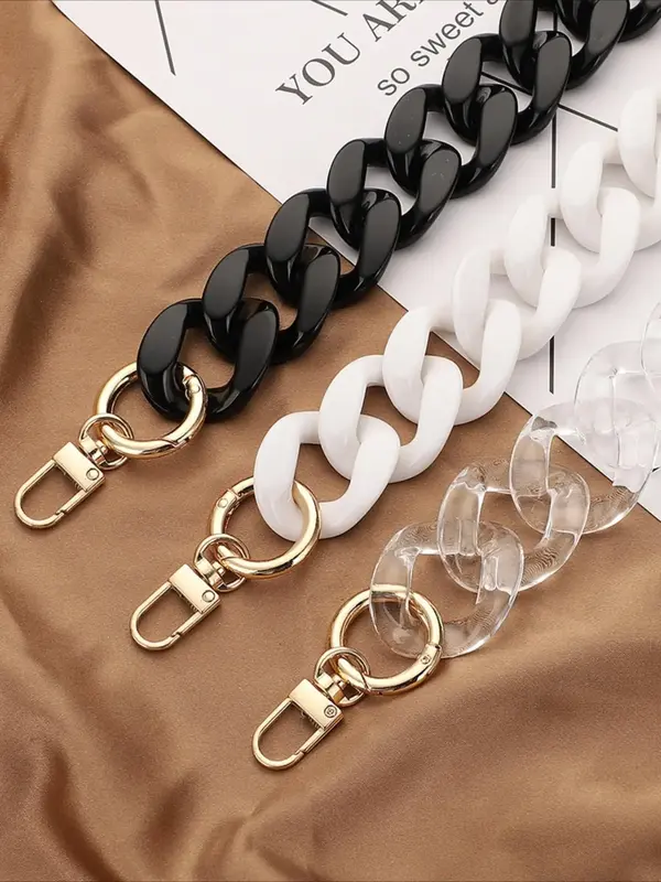 Transparent Acrylic Bag Strap, Detachable Bag Chain for Women's Handbag, Fashionable Bag Strap for Daily Use, Travel Organize...